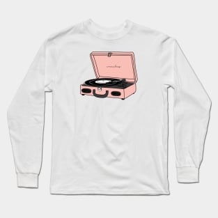 Vintage Pink Record Player Long Sleeve T-Shirt